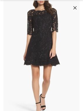 Eliza J Black Lace Mini Dress